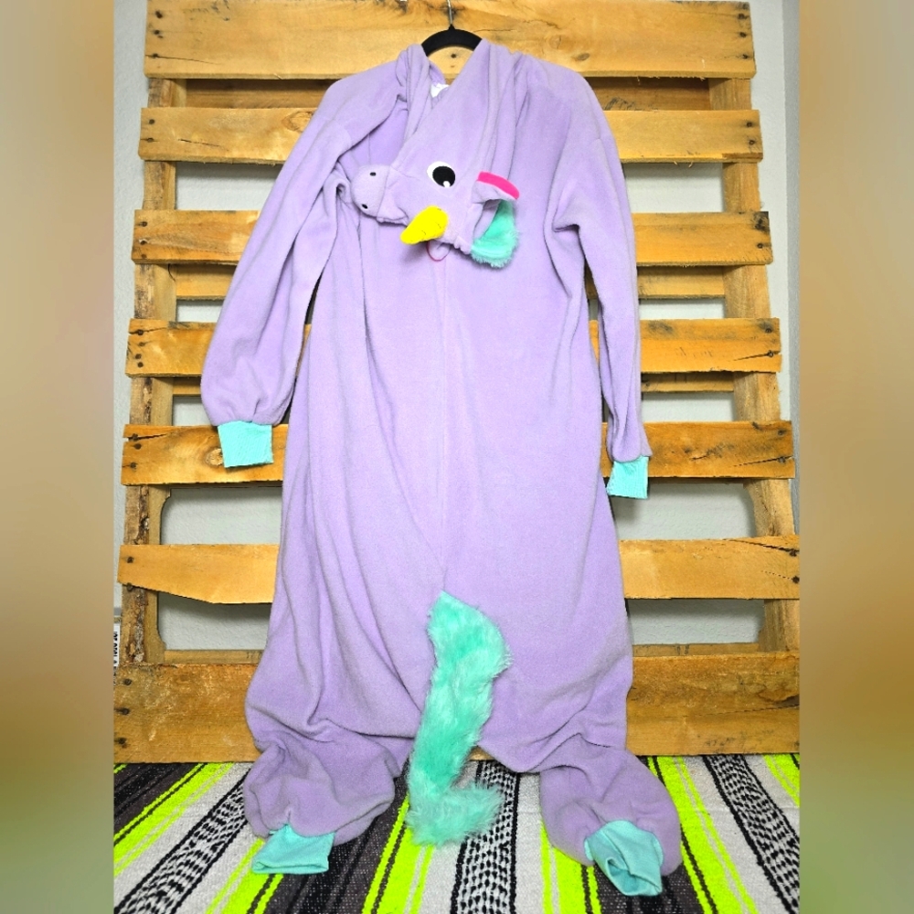 Purple Unicorn Onesie with Teal Accents Size:M